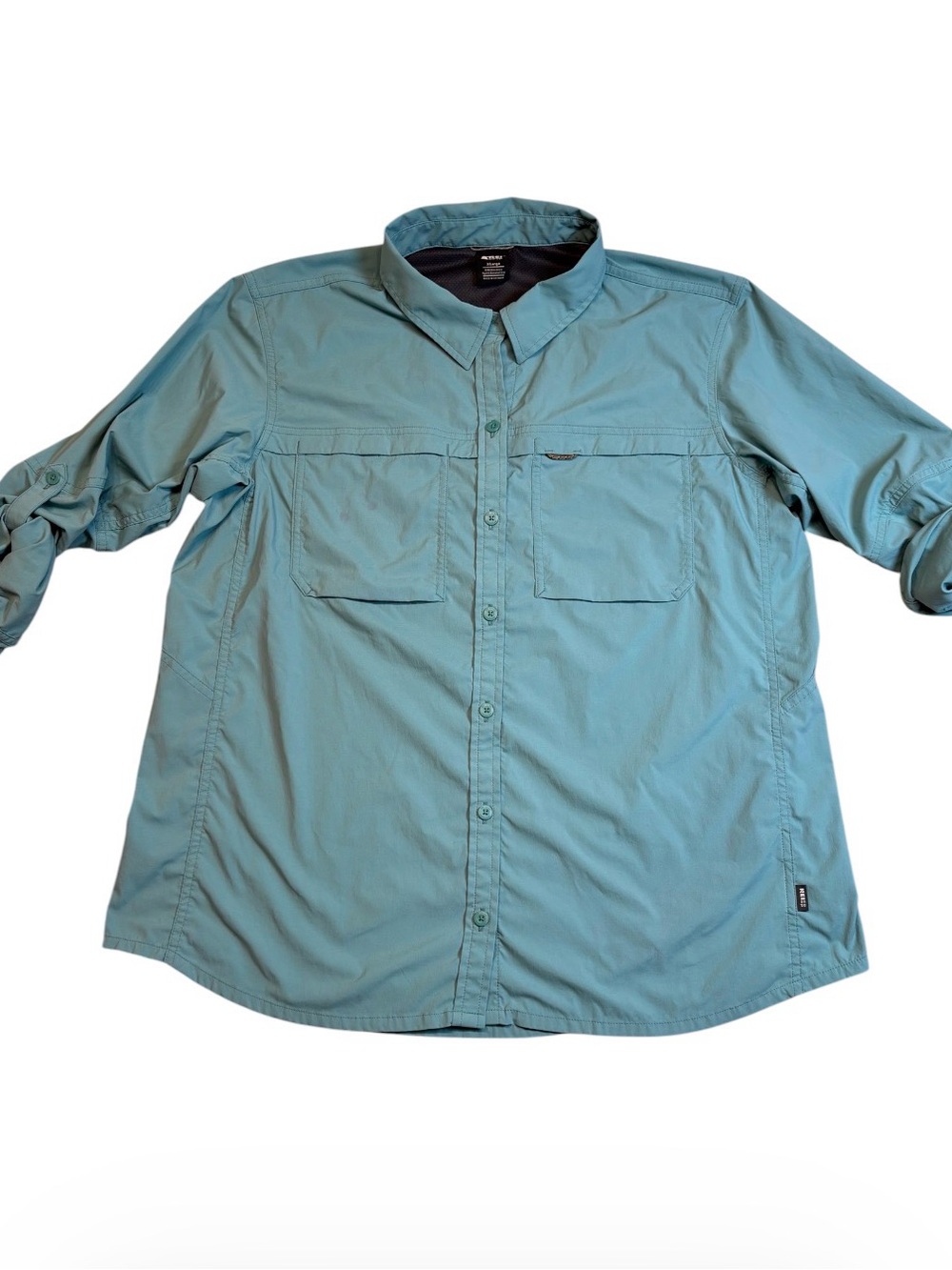 REI Co-op Sahara Long Sleeve Hiking Shirt Teal Blue Men’s XL UPF 50 Trail Travel